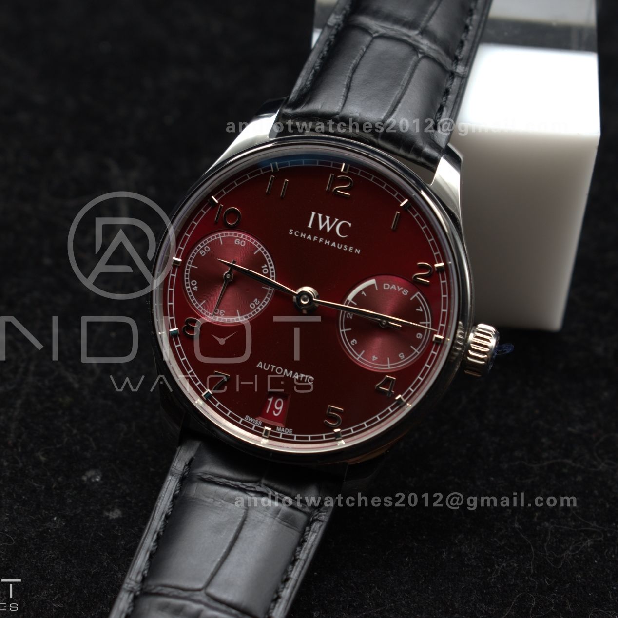Portuguese Real PR IW500714 ZF 1:1 Best Edition Red Dial on Black Leather Strap A52010 V4